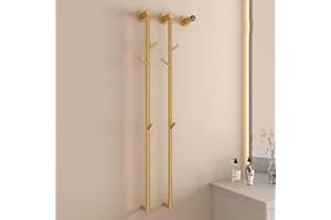 PA-DABAOO Vertical Heated Towel Rack, 2 Bars Wall-Mounted Towel Warmer Rack for Bathroom,Temperature & Time Adjustment,Stainl