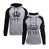 CHENMA King & Queen Matching Couple Pullover Hoodie Sweatshirts for Men and Women(Sold Separately)