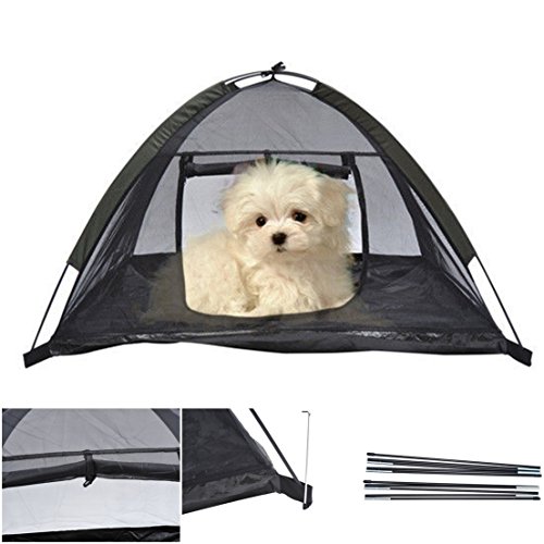 1Pcs Culmination Popular Pet Tent House Sleeping Couch Kennel Portable Dog Mesh Camping Color Black