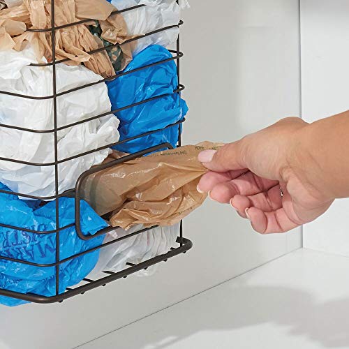 mDesign Metal Wall Mount Kitchen Storage Organizer Holder or