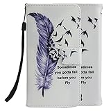 ZTE Grand X Max Plus Case, ZTE Grand X Max Case, Harryshell(TM) Feather Wallet Folio Leather Flip Case Cover with Wrist Strap Card Slots for ZTE Grand X Max (Z787) / ZTE Grand X Max+ (Z987)