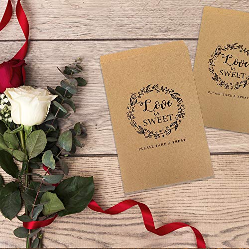 image for FRIDAY NIGHT 50Pcs Wedding Favors Candy Buffet Bags - Brown Kaft Paper