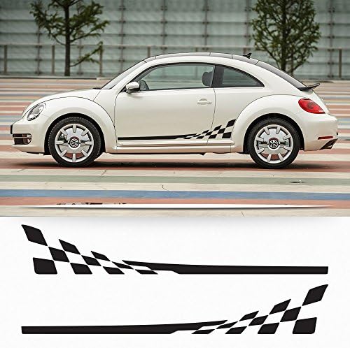 VW Volkswagen Beetle 2012-2016 Checkered Side Stripes graphi decal Porsche style
