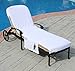 SALBAKOS Cotton Lounge Chair Cover - Super Soft Plush & Highly Absorbent Cotton Terry Towel, Luxury Turkish Cotton Cover for Chaise Patio Lounge Chair, Eco-Friendly | White (34