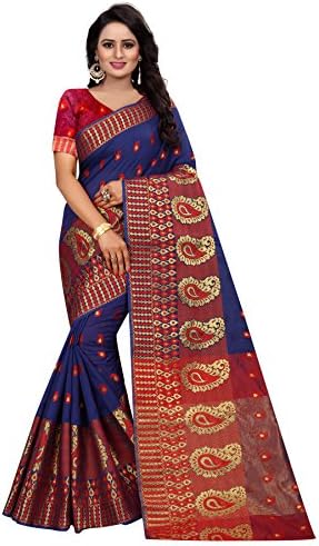 shiroya brothers Women's Cotton Silk Saree with Jaquard Blouse Piece (SB_300_Cotton_2018_Saari)