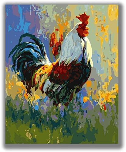 Diy Oil Painting Adults' Paint-By-Number Kits Wall Art Paintings-Cute Animal Cock 16x20inch