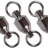 Dr.Fish 20 Packed Ball Bearing Swivel 100% Copper Stainless Steel Welding Rings Black Nickel Finish Super High Strength Saltwater Big Game Fishing