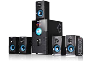 beFree Sound BFS-500 5.1 Channel Surround Sound Bluetooth Speaker System- Blue
