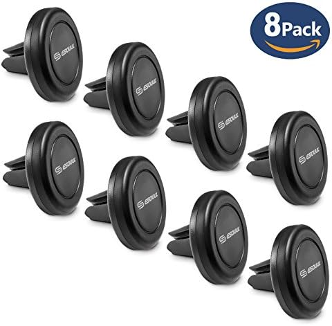 Universal Air Vent Magnetic Phone Car Mount Holder with Fast Swift-Snap for Smartphone iPhone X 8 7 Plus 6S 6 5s 5 SE, Galaxy S8 S7 S6 Edge, Note 8 5 4 2 Mini Tablets and more, Black (Black [8-Pack])