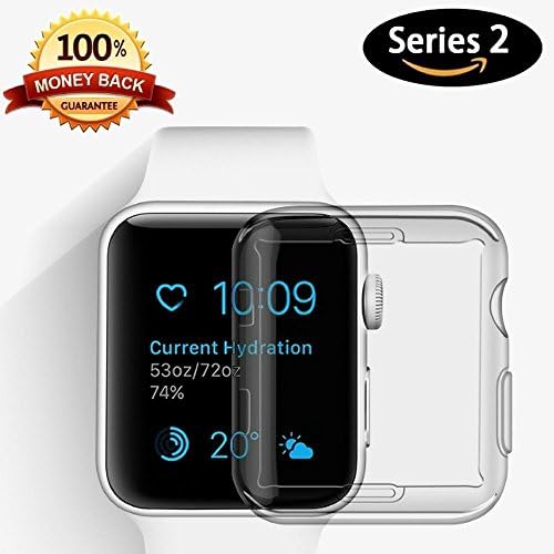 Apple Watch 2 Screen Protector, iwatch Case TPU All-around 0.3mm Ultra-thin Cover for Apple Watch Series 2 38mm (2016) (38mm)