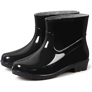 Women Rain Boots Waterproof Ankle Rubber Garden Shoes Pull On Short Outdoor Work Booties Anti Slip Lug Sole Lightweight Easy