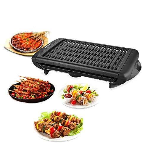 Electric Smokeless Indoor Barbecue Grill Classic Plate Nonstick Surface