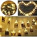 LED Photo Clip String Lights, 20 Photo Clips Battery Powered Fairy Twinkle Lights, Wedding Party Home Dorm Bedroom Christmas Decor Lights for Hanging Photos, Cards and Artwork (10 Ft, Warm White)