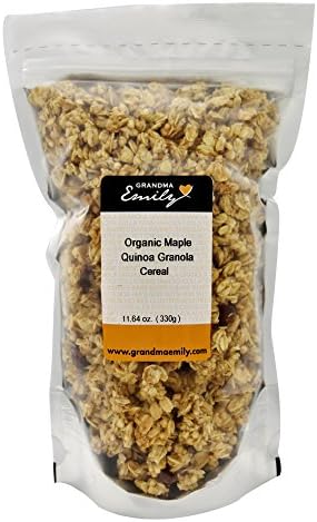 Organic Maple Quinoa Granola Cereal with Pumpkin Seeds by Grandma Emily, Energizing, and Vegan 11.64 oz