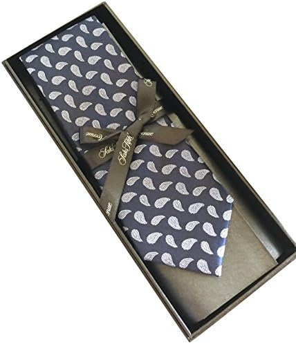 Saks Fifth Avenue Patterned 100% Silk Men's Tie 3" Wide Navy Blue