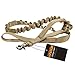 EXCELLENT ELITE SPANKER Tactical Bungee Dog Leash Military Adjustable Dog Leash Quick Release Elastic Leads Rope with 2 Control Handle(Coyote Brown)