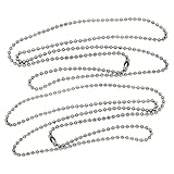 30 Inch Nickel Plated Steel #3 Ball Chain Necklaces 100 Count