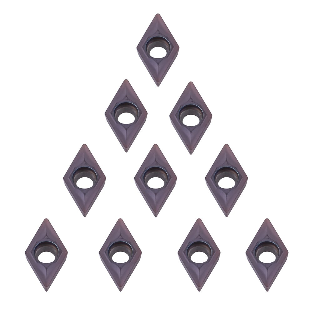 CNC Lathe Inserts Set of 10 DCMT0702 EM YBC205 Carbide Tips Inserts Blade With Box for Lathe Turning Tool Holder