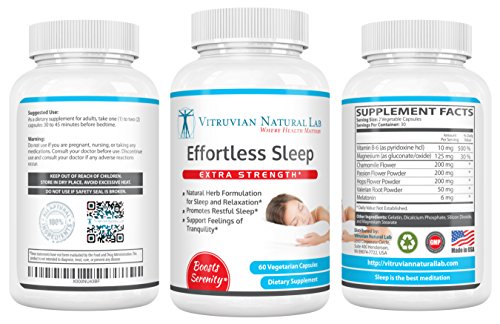 image for Vitruvian Natural Lab - Effortless Sleep - Natural Herb Formulation fo
