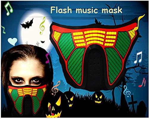 Lubber Flashing LED Face Mask with Voice-Activated Luminous Music for Outdoor Riding, Masquerade Party Costume