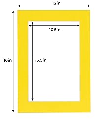 12x16 Mat for 11x14 Photo - Precut Yellow Picture