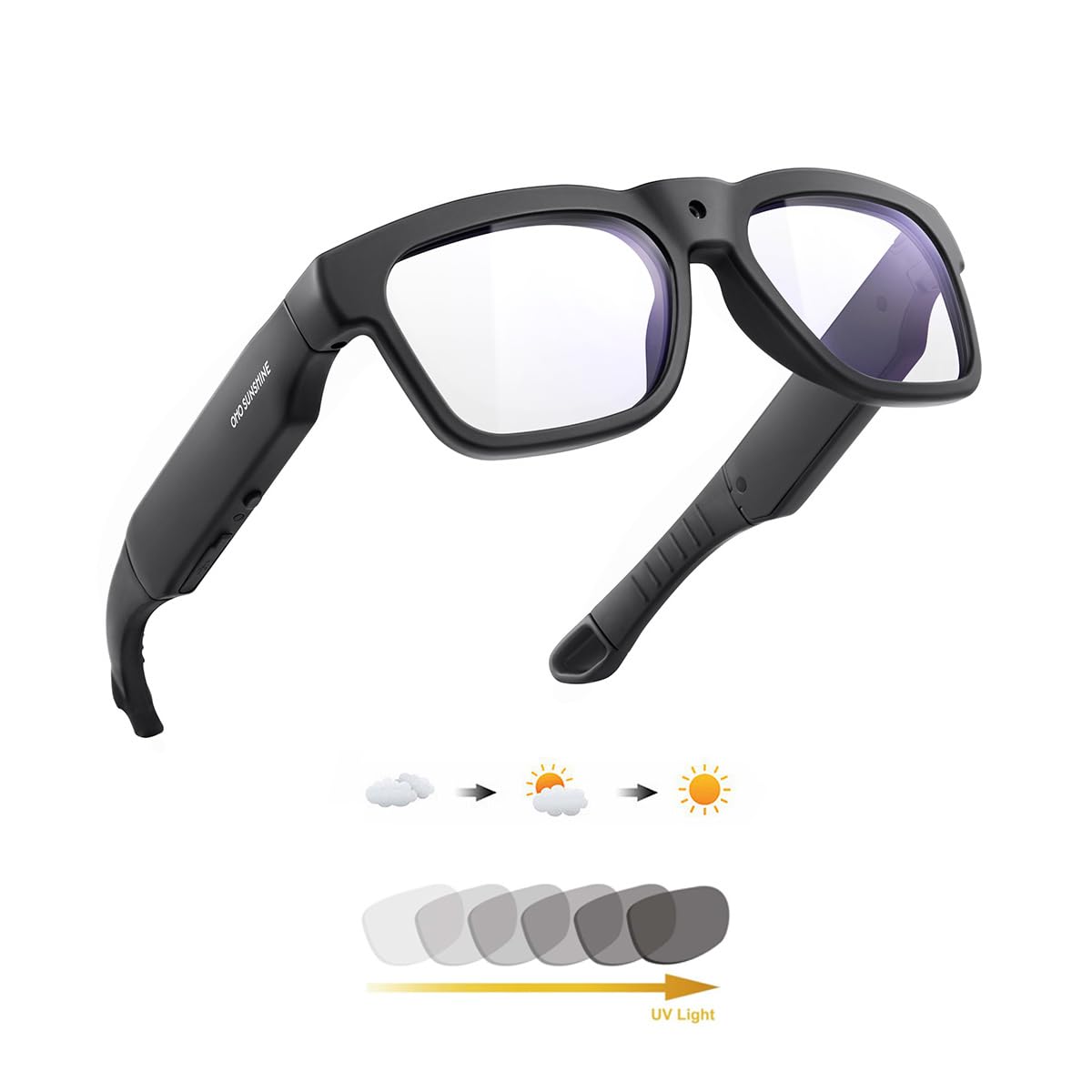 OhO Smart Glasses with Full HD Camera & Open Ear Bluetooth Speaker Headphone,Built in Memory,for Men Women