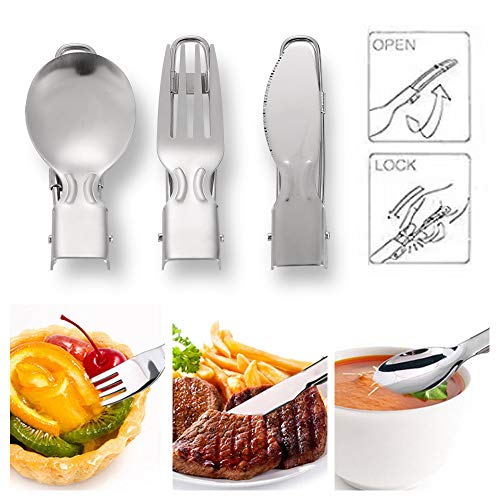 Lion Camping Cookware Mess Kit，Lightweight Pot Stove Tank Bracket Knife Fork Spoon and Cup for Outdoor Camping Backpacking Hiking and Picnic - Thumbnail 6