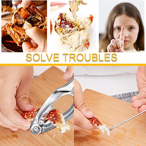 14 Piece Seafood Tools Set, Angela&Alex Nutcracker Crab Leg Crackers Kits Opener Shellfish Kitchen Accessories (6 Forks + 2 Crab Crackers + 6 Lobster Shellers)