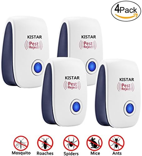 Pest Control Electromagnetic Ultrasonic Pest Repeller Control - (4 Pack) Best Electronic Plug In Pest Repellent - Repels All Kinds of Rodents and Insects - Pet Friendly (4)