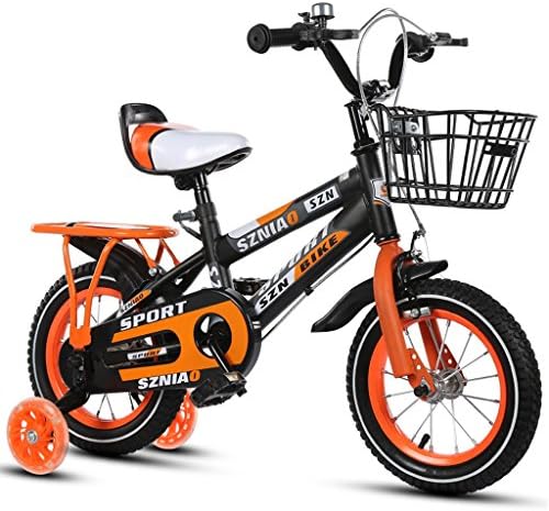 Zhijie Kids Bikes，2-9 Year Old Children's Bicycle, Boys Girls Pedal Tricycle, High Carbon Steel Frame, Silent Flash Assist Wheel,4 Sizes (12 Inches / 14 Inches / 16 Inches/ 18 Inches) Orange