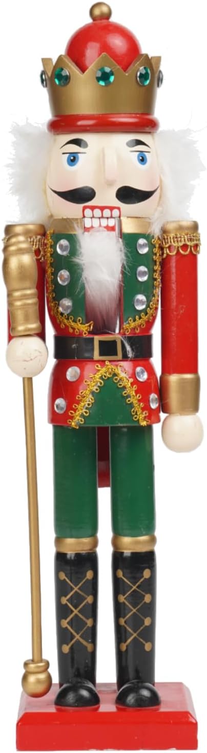 Nutcrackers - Nutcracker Christmas Decor Nutcracker-Soldier Figures - 14.75H in Christmas Nutcracker Soldiers Traditional Wooden Green Nutcracker Xmas Festive Gifts Farmhouse Décor for Fireplace Newman House Studio