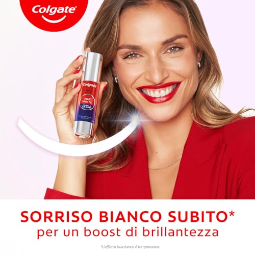 Max White Purple Serum 40ml, Booster Sbiancante Denti istantaneo, Sbianca istantaneamente, Formula a doppia azione per denti bianchi, tecnologia correzione immediata del colore