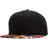 Quanhaigou Snapback Hat for Men Women,Hip Hop Style Colorful Flat Bill Hats Teens Adjustable Baseball Cap