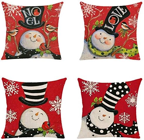 4-Pack Christmas Throw Pillowcase Decor Sofa Cushion Cover Car Tree 18"x18"