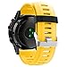 ZSZCXD Band for Garmin Fenix 3 / Fenix 3 HR, Soft Silicone Wristband Replacement Watch Band for Garmin Fenix 3 / Fenix 3 HR Smart Watch (Yellow)