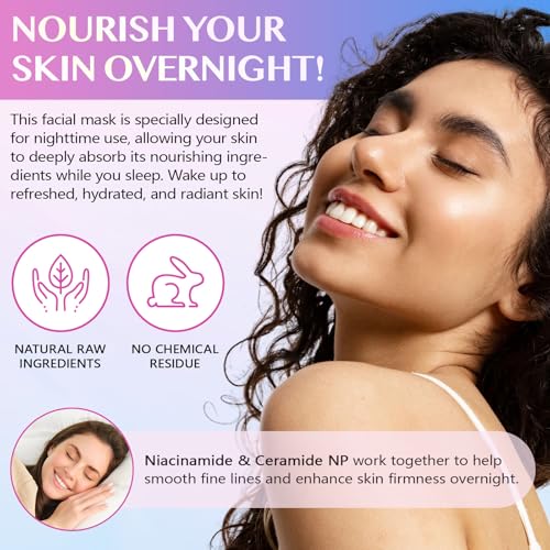 Korean Collagen Facial Mask, Collagen Night Wrapping Mask, Collagen Mask for Skin Firming, Facial Mask Deep Hydration, Reduce Wrinkles, Improve Skin Elasticity