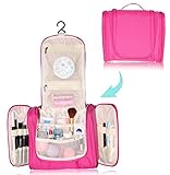 Compact Hanging Toiletry Bag Flat Bottom Unisex Toiletry Storage Organizer for Travel - Durable, Water-Resistant, & Stylish - with Sturdy Hanging Hook Rose