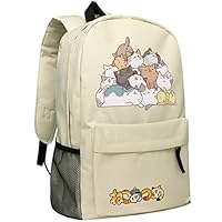 Gumstyle Neko Atsume Backpack Anime School Bag Classic Schoolbag Beige