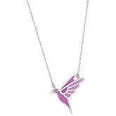 Boma Jewelry Sterling Silver Purple Resin Bird Necklace, 18 Inches