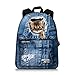 JBS-NO.1 Cute Cats Backpack for Teen Girls,Canvas BookBags for School (Blue1)