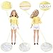 E-TING Handmade Doll Clothes Office Style Wears Casual Clothing for Girl Dolls (3 Sets Linen/Cotton Blended Fabric Clothing)