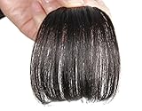 Remeehi Gorgeous Real Human Hair Flat Bangs/Fringe Hand Tied Bangs with Temples Mini Fashion Clip-in Hair Extension Natural Black