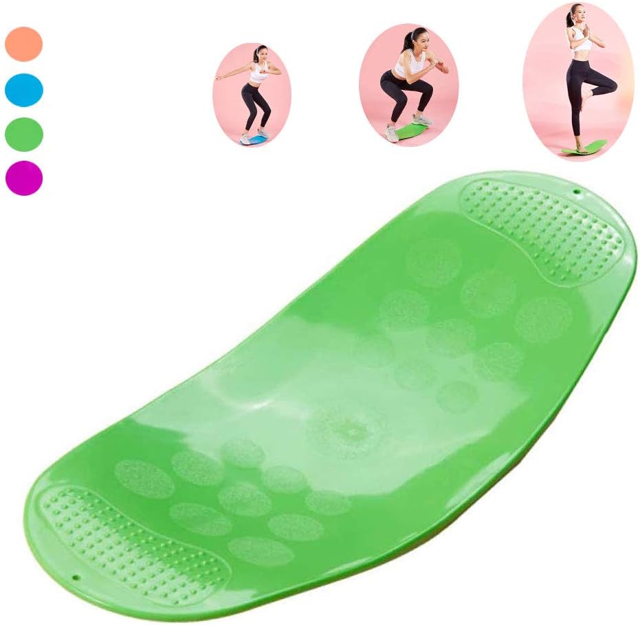 DAZHAL Balance Board Abdominal Legs Muscles Exercise, Wobble Board Fit Anyone Strength Coordination Workout Fitness And Physical Therapy Green
