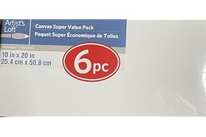 6 Count 10” x 20” Super Value Canvas by Artist's Loft Necessities - Acid Free Cotton Canvas for Paint, Acrylic, & Oils - 1 Pack
