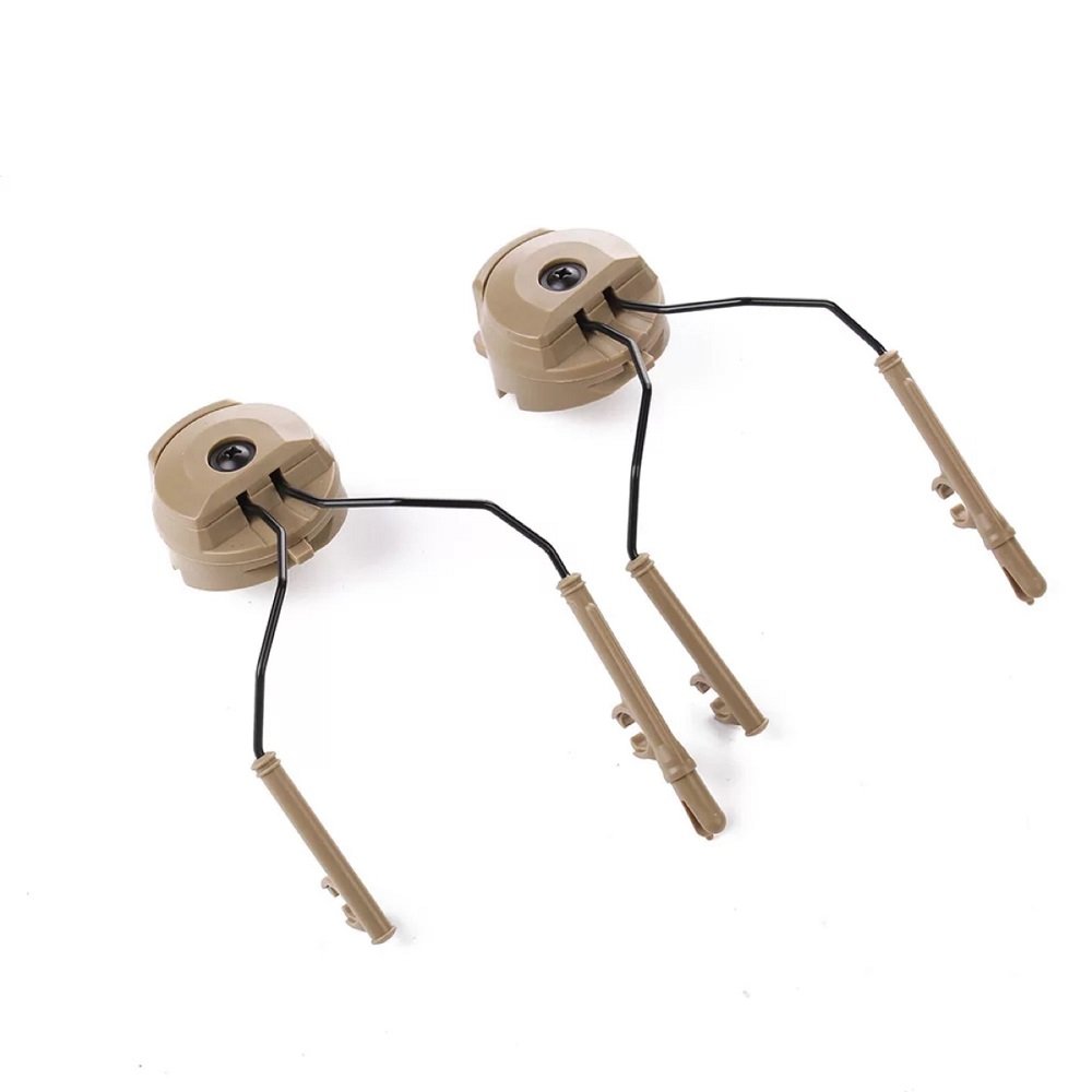 Tactical Helmet ARC Rail Adapter Suspension Headphones Bracket Hunting Earmuffs Left & Right Side Attachments for Headsets Support
