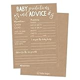 50 Rustic Advice and Prediction Cards for Baby Shower Game, New Mom & Dad Card or Mommy & Daddy To Be, For Girl or Boy Babies, New Parent Message Advice Book, Fun Gender Neutral Shower Party Favors