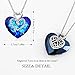 Alantyer Austrian Blue Crystal I Love You Forever Double Heart Princess Pendant Necklace 14K White Gold Plated Chain Necklace for Women Girls Silver Romantic Jewelry Gift 18''