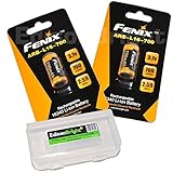 2 Pack Fenix ARB-L16 rechargeable li-ion 700mAh 16340 batteries with EdisonBright Battery carry case