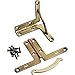 Small Solid Brass Quadrant Hinges, Antique Brass, Pair
