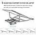 Portable Laptop Stand Foldable – Pccooler Aviation Aluminum Alloy Laptop Holder Desk Stand, Ventilated 5 Angle Adjustable Laptop Stand for MacBook Pro/Air, Dell, HP, Gateway, ASUS, 9-17.3″ Laptopsthumb 3